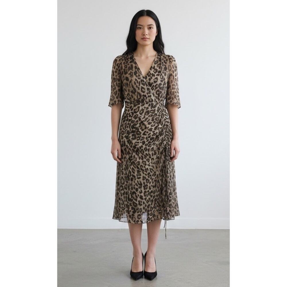 NICHOLAS Leopard Print Silk Midi Dress, known as the Tea Dress Size 6